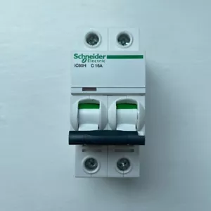 SCHNEIDER 16 AMP CURVE C 10kA DOUBLE POLE MCB CIRCUIT BREAKER A9F54216 IC60H - Picture 1 of 6