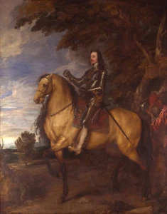 PAINTING VAN DYCK EQUESTRIAN PORTRAIT KING CHARLES I ART PRINT POSTER HP3020 - Picture 1 of 2