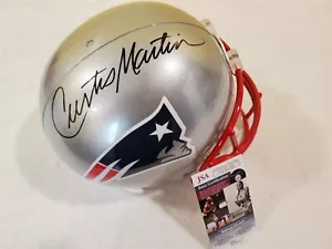 CURTIS MARTIN signed full size PATRIOTS helmet JSA COA - Picture 1 of 6