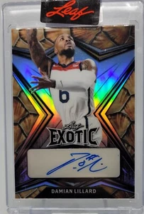 DAMIAN LILLARD 2022 HOJA TORTUGA EXÓTICA PRIZM AUTOMÁTICO 2/5 DÓLARES - Imagen 1 de 2
