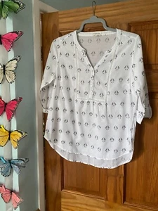 Fat Face 100% cotton white Poppy pop over button front tunic top size 16 NWOTS - Picture 1 of 3