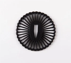 Hand Made Black Iron Tsuba  For Japanese Samurai Katana Wakizashi Tanto Sword - Picture 1 of 3