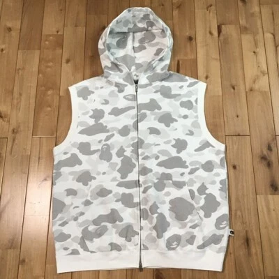BAPE Sudadera con Capucha Cremallera Chaleco Blanco Camuflaje Un Mono de Baño NIGO Talla XL Foto 1 de 4