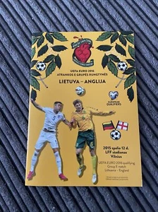 2015 LITHUANIA V ENGLAND EUROS 2016 CHAMPIONSHIP QUALIFYING GROUP E PROGRAMME VG - Picture 1 of 7