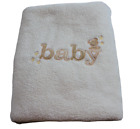Carter's Ivory Cream Tan BABY Bear Stars Satin Trim Edge Infant Blanket Unisex
