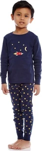 Leveret 2 Piece Pajama Set Top & Pants 100% Cotton (2 Years, Rocket) - Picture 1 of 2