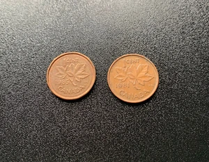Lot of 2 Canadian Coins | 1 Cent Penny (1981, 1985) - Picture 1 of 2