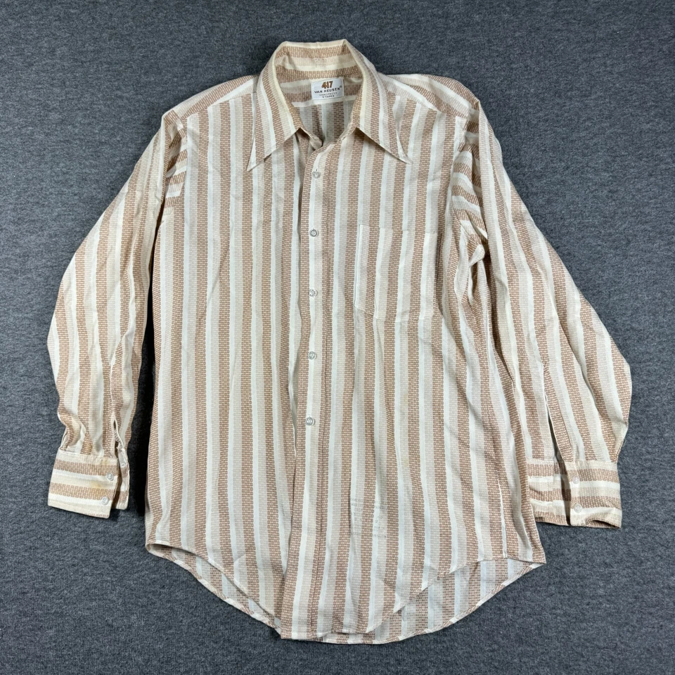 Camisa De Colección Años 70 Van Heusen Vanopress V Taper 417 Brooke Cuello Daga Talla 15-32 Foto 1 de 4