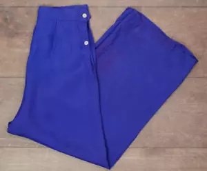 Vintage Pyjamahose Damen 40er royalblau seitlich geknöpft weites Bein Gr. S/M 40s - Bild 1 von 18
