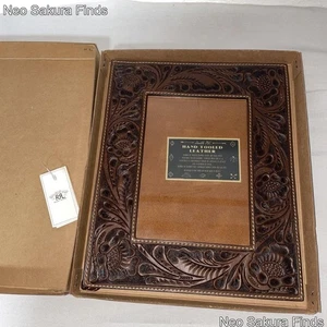 Leder Schnitzständer Foto braun Rahmen Bild gebraucht mit Box Ralph Lauren RRL - Bild 1 von 16