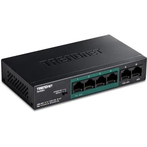 TRENDnet 6-Port Unmanaged Fast Ethernet Long Range PoE+ Switch, 4 x PoE+ Ports, - Photo 1/4