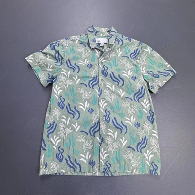 Camisa Nordstrom Rack Hombre Grande Verde Azul Manga Corta Abotonada Tropical Foto 1 de 4