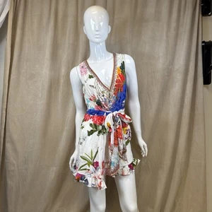 Neu mit Etikett Camilla Playsuit-Kleid 100 % Seide "Memories of a Garden" Rüschensaum Größe XS - Bild 1 von 22