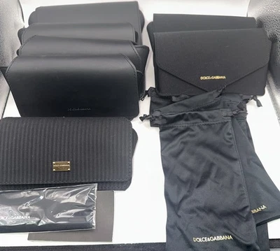 7 Dolce & Gabbana Sunglasses Eyeglasses Eyewear Cases 4 Cloth Bags 1 Cert NWOB - Image 1 of 4