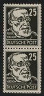 DDR 1953 - Mi-Nr. 334 va XI ** - MNH - Perforation gefaltet - Paar - Attest (II)