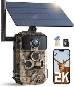 4G LTE Cellular Trail Camera 2K HD Live Feed 32GB SD Waterproof Night Vision - Picture 1 of 9