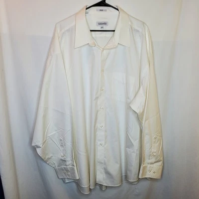 Camisa social Joseph & Feiss branca com botões anos 80 2 dobras - Imagem 1 de 4