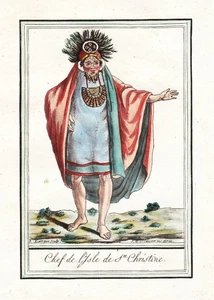 Marquesas Islands French Polynesia Costumes Copperplate Engraving Grasset 280264 - Picture 1 of 1