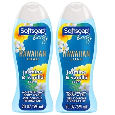Мягкое мыло гель для душа для мытья тела упаковка 2 шт. — гавайский жасмин и ваниль луау, 20 унций - Изображение 1 из 3