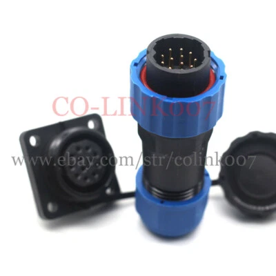 SD20 Waterproof Connector 12pin Industrial Power Cable Connector 5A LED Plug  - Image 1 of 4
