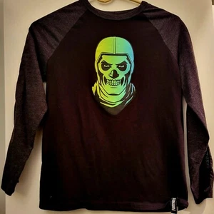 Boys Fortnite Long Sleeve Skull T & Hoodie Sz L 10/12 - Picture 1 of 8