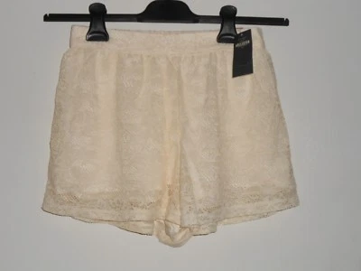 Holister Lace High-Rise Culotte Shorts Cream Size S RRP £29 LF7 SS 04 - Image 1 of 3