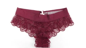 Pink Victoria's Secret Damenhöschen Spitze burgunderrot Cheekster Medium - Bild 1 von 5