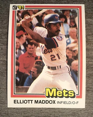 Elliott Maddox 1981 Donruss Mets #397  *D319* Set Break - Image 1 of 2