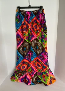 MOD Girls 1970’s Groovy Floral Maxi Skirt Funky Hippie Young Girl Size - Picture 1 of 6
