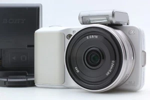 [MINT w/ Flash & Charger] Sony NEX-3 White E 16mm F2.8 14.2MP Digital Camera 691 - Picture 1 of 13