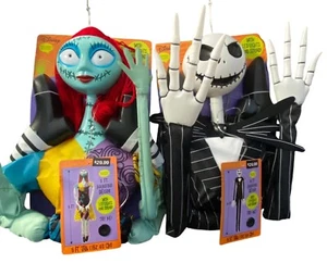 Disney Nightmare Before Christmas Jack (6 piedi) e Sally (5 piedi) decorazione da appendere NUOVO - Foto 1 di 9