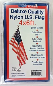 4'x6' Annin Flagmakers  American Flag Nylon SolarMax by Dupont Made in USA  NEW - Picture 1 of 6