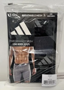 Adidas Boxer Para Hombre Grande Rendimiento Malla Negro Largo Boxer Calzoncillo Ropa Interior 3pk - Imagen 1 de 16