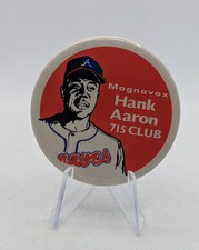 Vintage 1974 Hank Aaron 715 Homerun Club Pinback Button By Magnavox BRAVES MLB