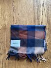 Barbour Tattersall Mens Scarf In Blue & Tan Plaid ~ BNWT