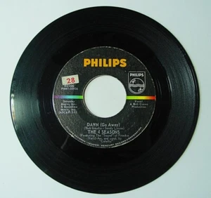 45 RPM THE 4 SEASONS Dawn b/w No Surfin' Today PHILIPS 1964 Pop Rock VG+ - Picture 1 of 3