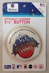 1990 NCAA Final Four Basketball Pinback WinCraft Button 3.5" Denver Colorado - Picture 1 of 3
