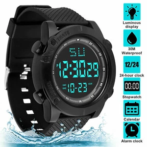 Orologio Uomo Sportivo Digitale Schermo LED Faccia Grande Militare Impermeabile Orologio da Polso - Foto 1 di 16
