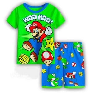 NEW! Cartoon Print Boy's Short Sleeve 2 Piece Pajama Set - Picture 1 of 7