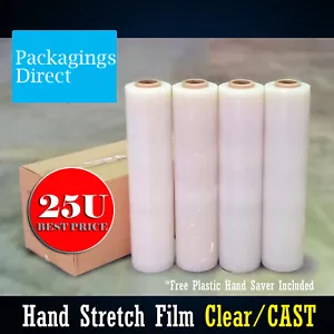 4x Stretch Film 500mm 3.7kg Clear 25U Pallet Wrap - Picture 1 of 1