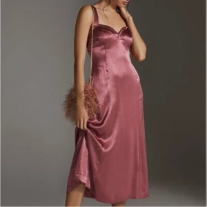 NWT By Anthropologie Cross-Back Midi Dress 10 Sleeveless - Picture 1 of 13