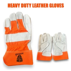 Robuste Lederhandschuhe Arbeit Bau Sicherheit - Bild 1 von 3