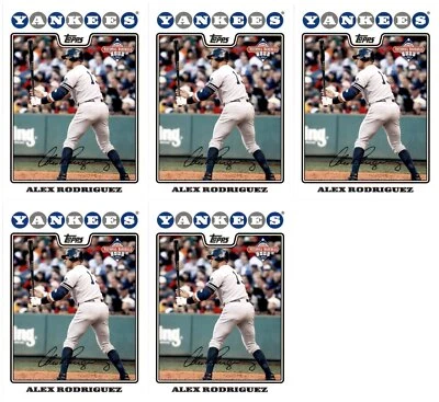 (5) 2008 Topps National Baseball Card Day #1 Alex Rodriguez Card Lot - Image 1 of 2