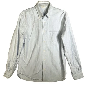 John Galt Oxford Striped Button Down Shirt Academia Blue White Brandy Melville - Picture 1 of 4