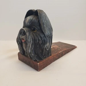 Maltese Dog Doorstopper For Dog Lovers Wedge Carved Resin Door Holder - Picture 1 of 10