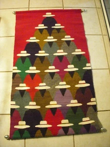 Vintage Southwestern Hand Woven "Men in Sombreros" Tapestry - Picture 1 of 5