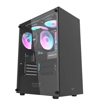 Gehäuse Gaming PC Computer Midi Tower ATX ITX M-ATX USB 3.0 Schwarz darkflash - Bild 1 von 4