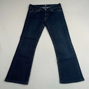 7 For All Mankind Jeans Womens Size 28 Blue Bootcut Crop* Low Rise Dark Wash - Picture 1 of 12