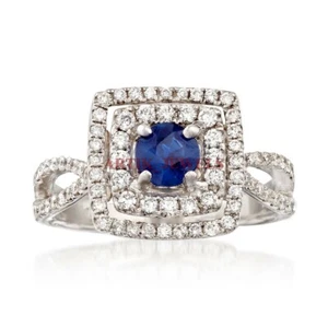 Piedra preciosa de zafiro azul térmico con anillo de plata de ley 925 para mujer #4477 - Imagen 1 de 10