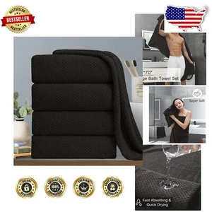 Quick-Drying 4-Piece Luxury Bath Towels Set - Extra Large Microfiber, Coffee - Picture 1 of 10